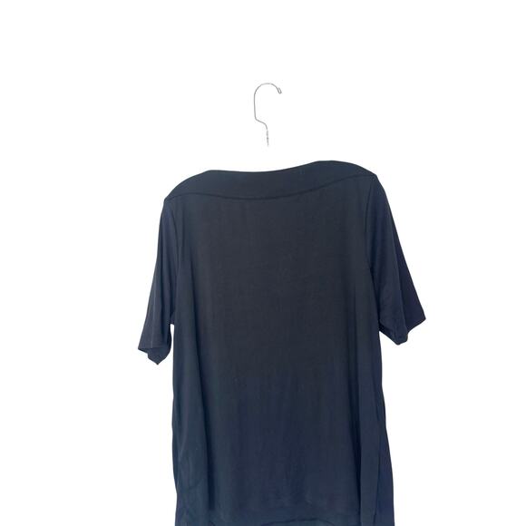 J. Jill Plus Black Basic Perfect Pima Cotton Crewneck 3/4 Sleeve Top Size 1X - Picture 6 of 10